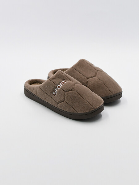 PANTUFLA ROMBO MARRON