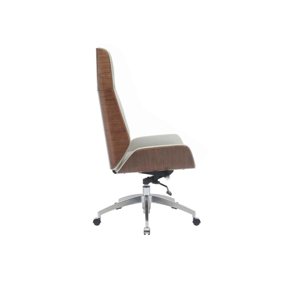 ASIENTO GERENCIAL ALTO MADERA-Y-PU NATURAL-BEIGE CONFORT