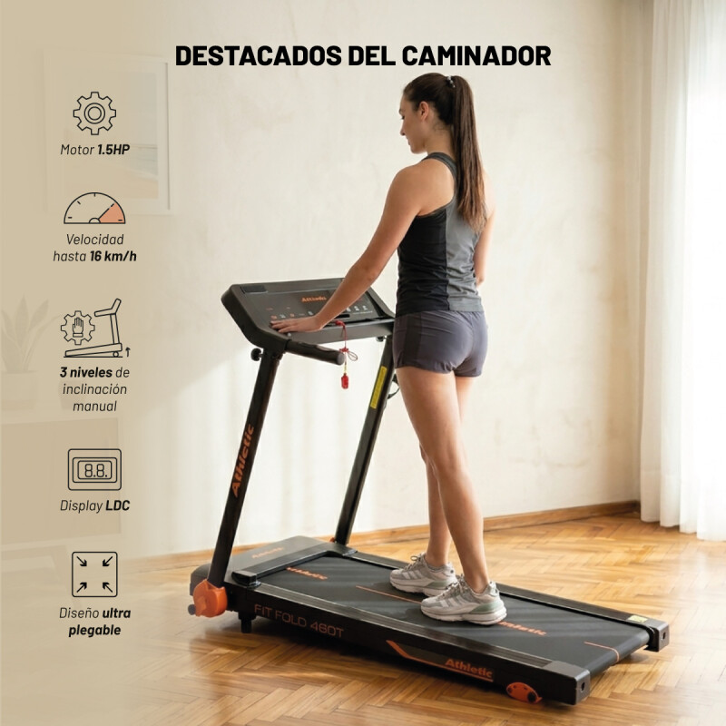 Caminadora Plegable FIT FOLD Athletic 460T Negro