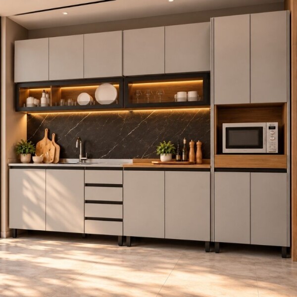 COCINA MODULADA 2.7 MT CON LUZ - ALMA COCINA MODULADA 2.7 MT CON LUZ - ALMA