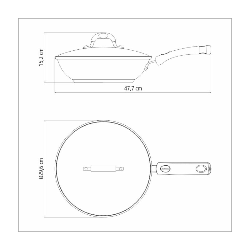 Wok 28 cm Solar Con Tapa de vidrio - 62138/280 Wok 28 cm Solar Con Tapa de vidrio - 62138/280
