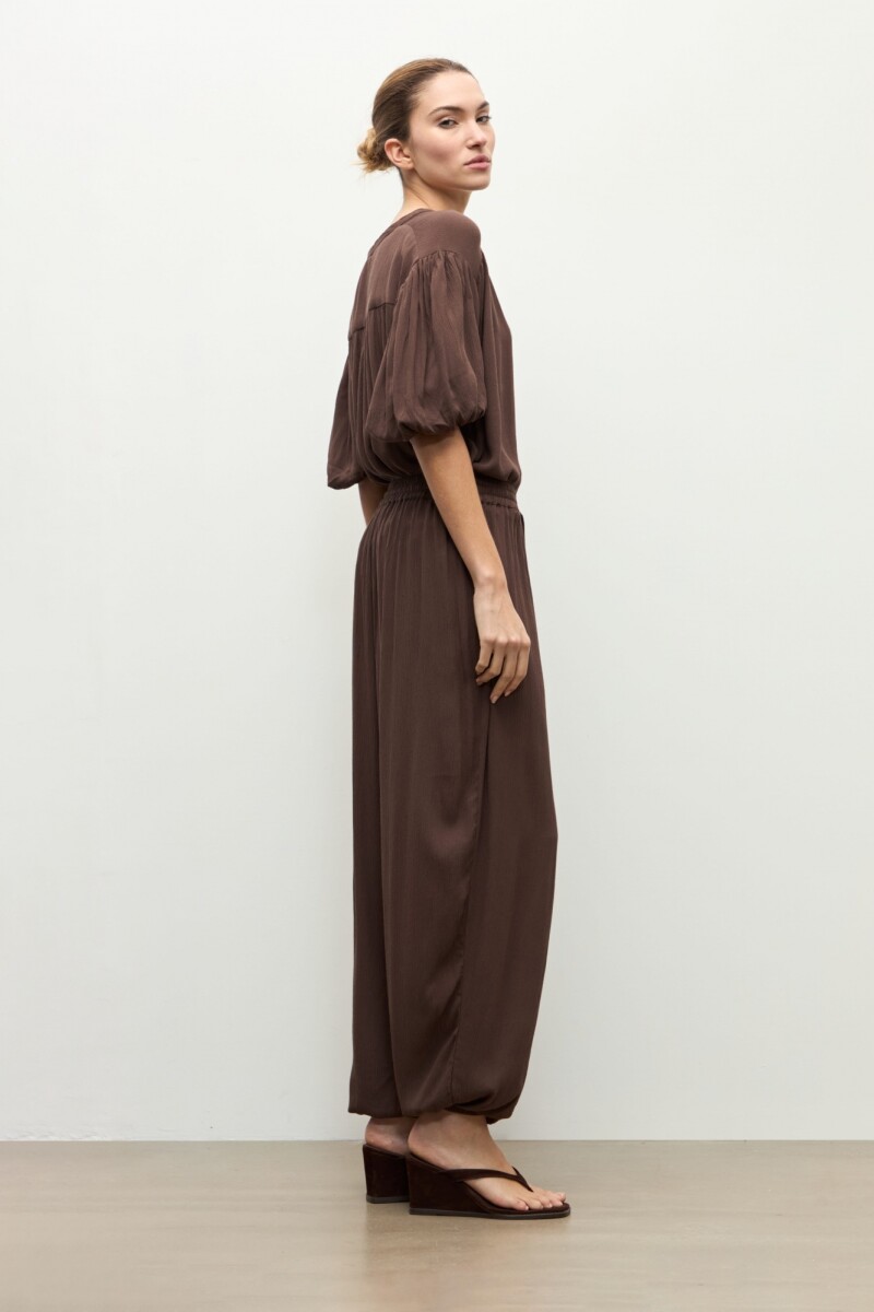 Pantalon abullonado chocolate