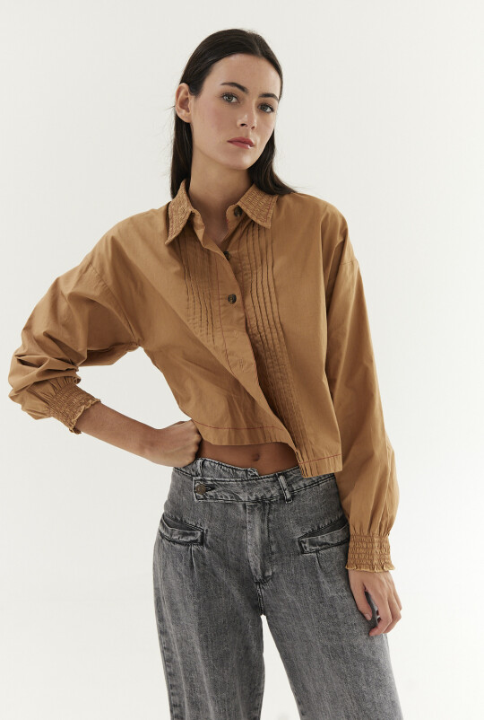 Camisa Smok Beige