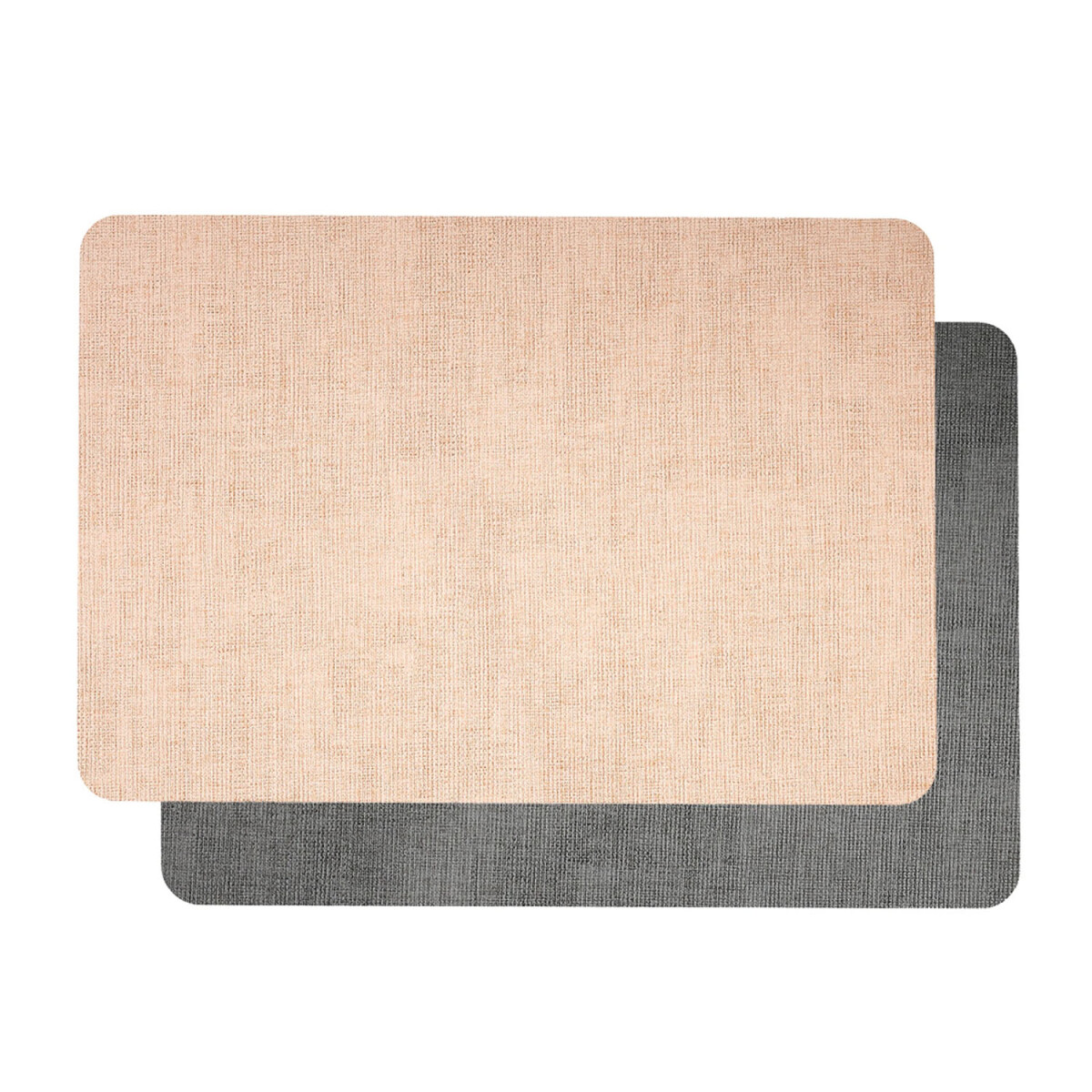 Mantel Individual Doble Cara Rectangular Premium Tex en PVC - Rosa/gris 