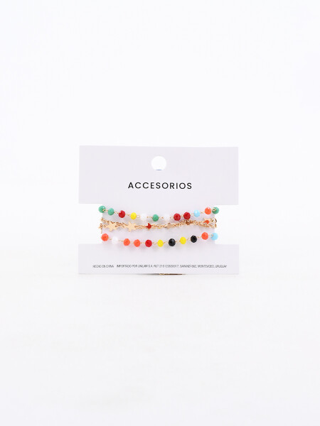 PULSERAS SET x 4 DORADO