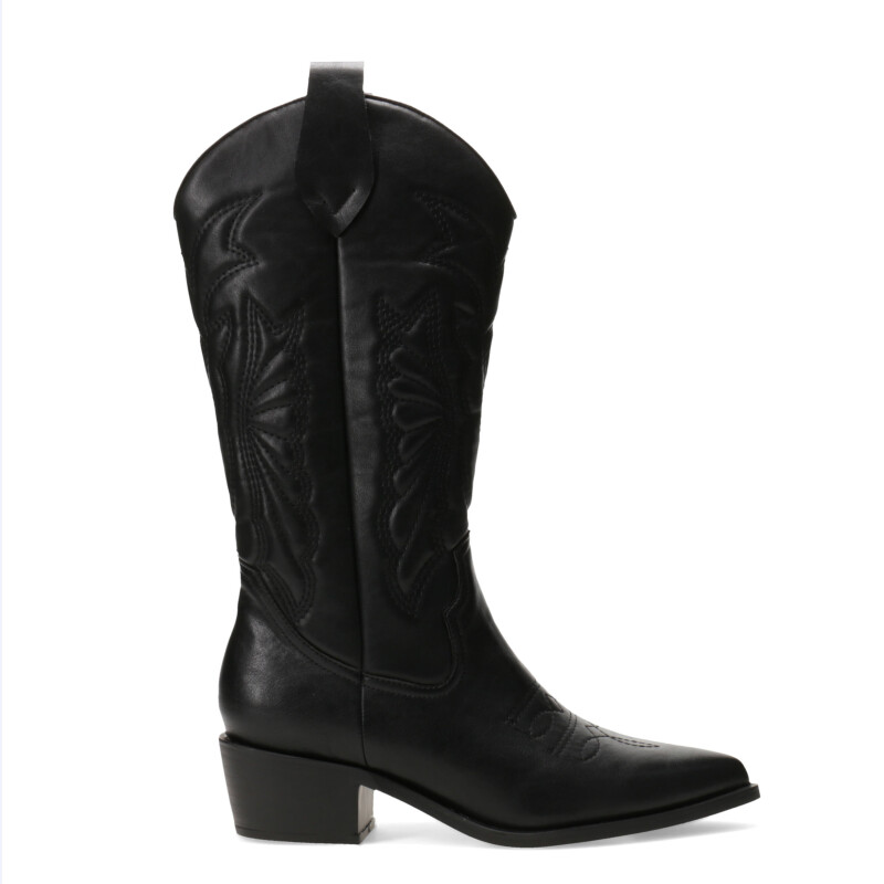 Bota de Mujer Miss Carol EDNA tejana con diseño en la caña Negro