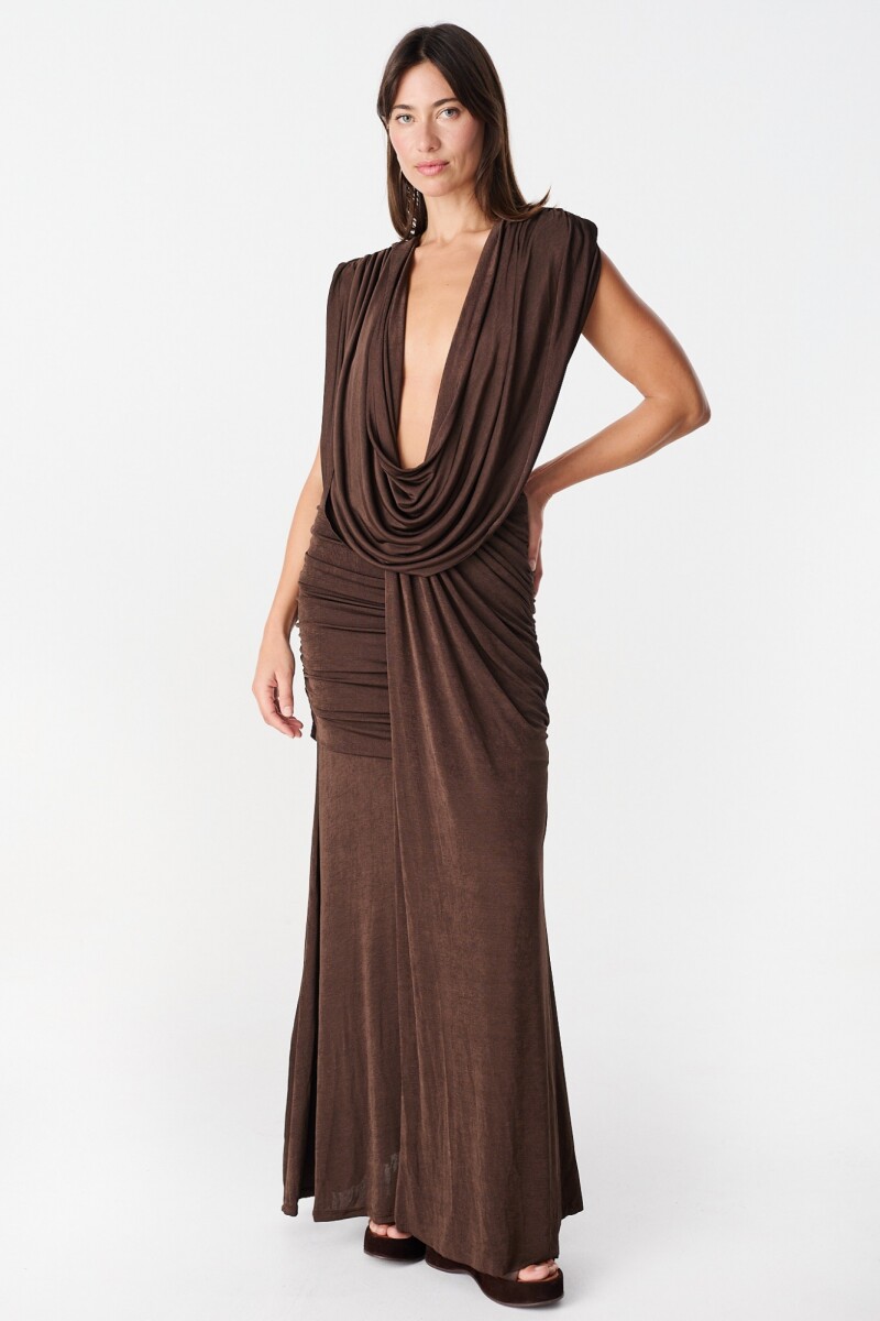 Vestido Largo Gia - Chocolate 