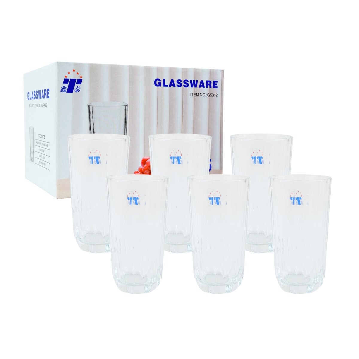 Set de 6 vasos de vidrio 320ml 