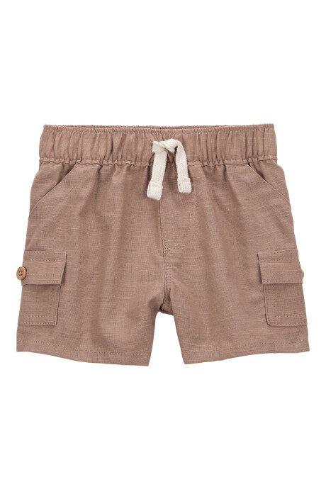 Set tres piezas de algodón, short, camisa y remera manga corta, diseño playa Sin color