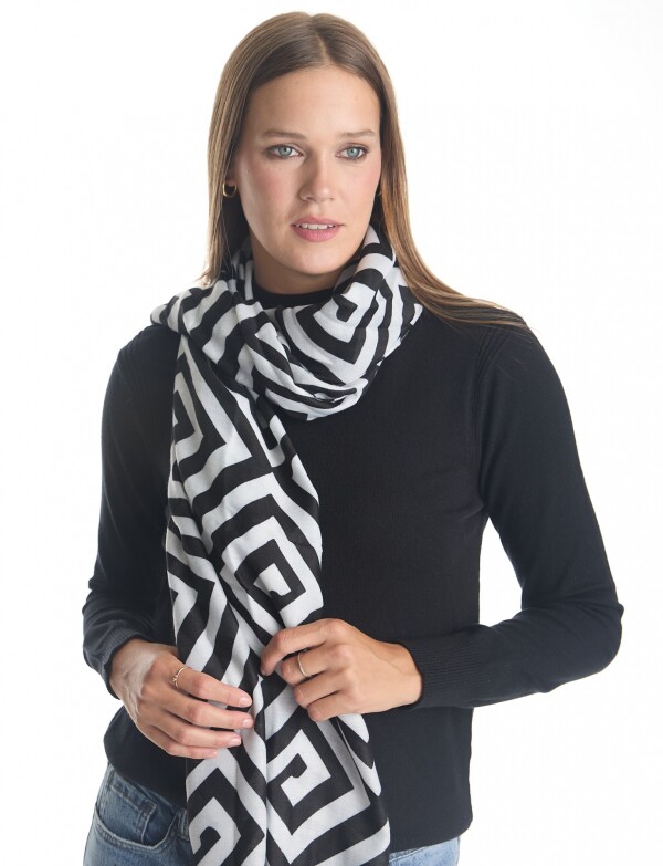 Pashmina Geometrico BLANCO/NEGRO