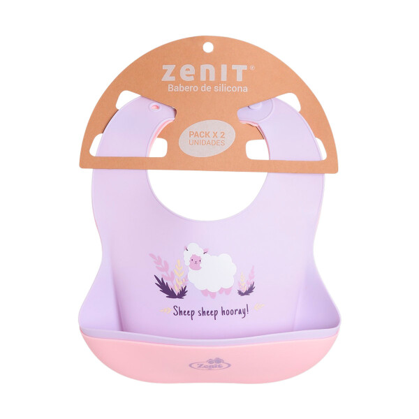 PACK 2 BABEROS DE SILICONA LILA/ROSA PACK 2 BABEROS DE SILICONA LILA/ROSA
