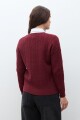 Cardigan con estructuras bordo