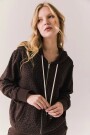 COTTON FLEECE LOUNA ZIP UP Leopardo