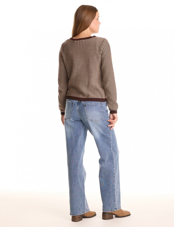 Cardigan Tweed MARRON/MULTI