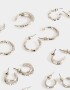 Aros Argollas Set Metal Aros Argollas Sets - Plateado