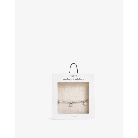 Pulsera De Acero Con Dijes Plateado