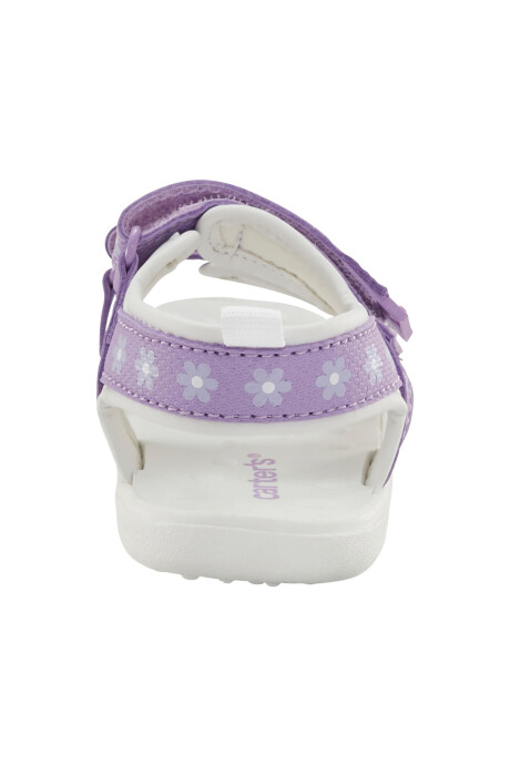 Sandalias con velcro, diseño floral Sin color