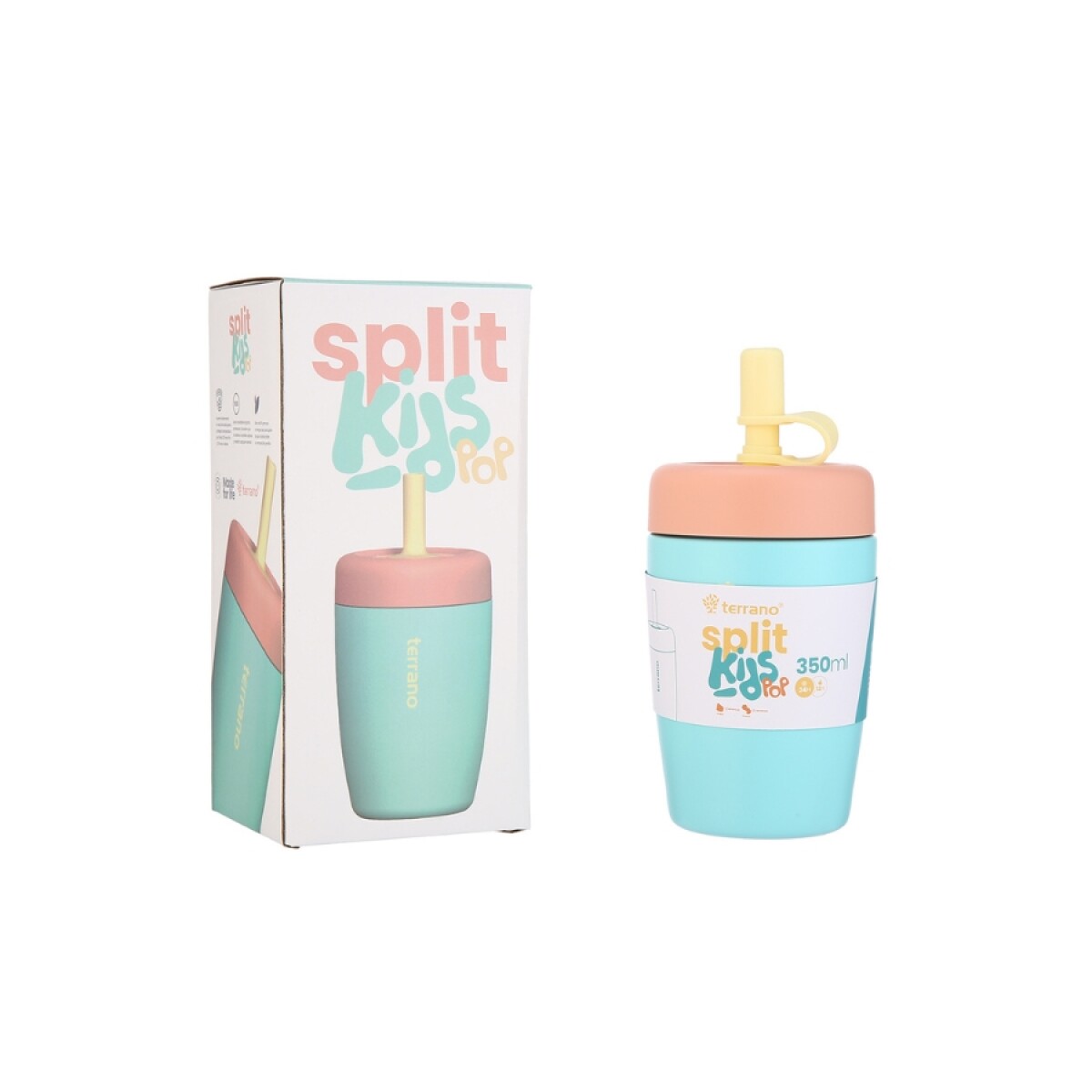 Vaso Split Kids Pop 1014027 350Ml Doble Capa Ub - CELESTE 