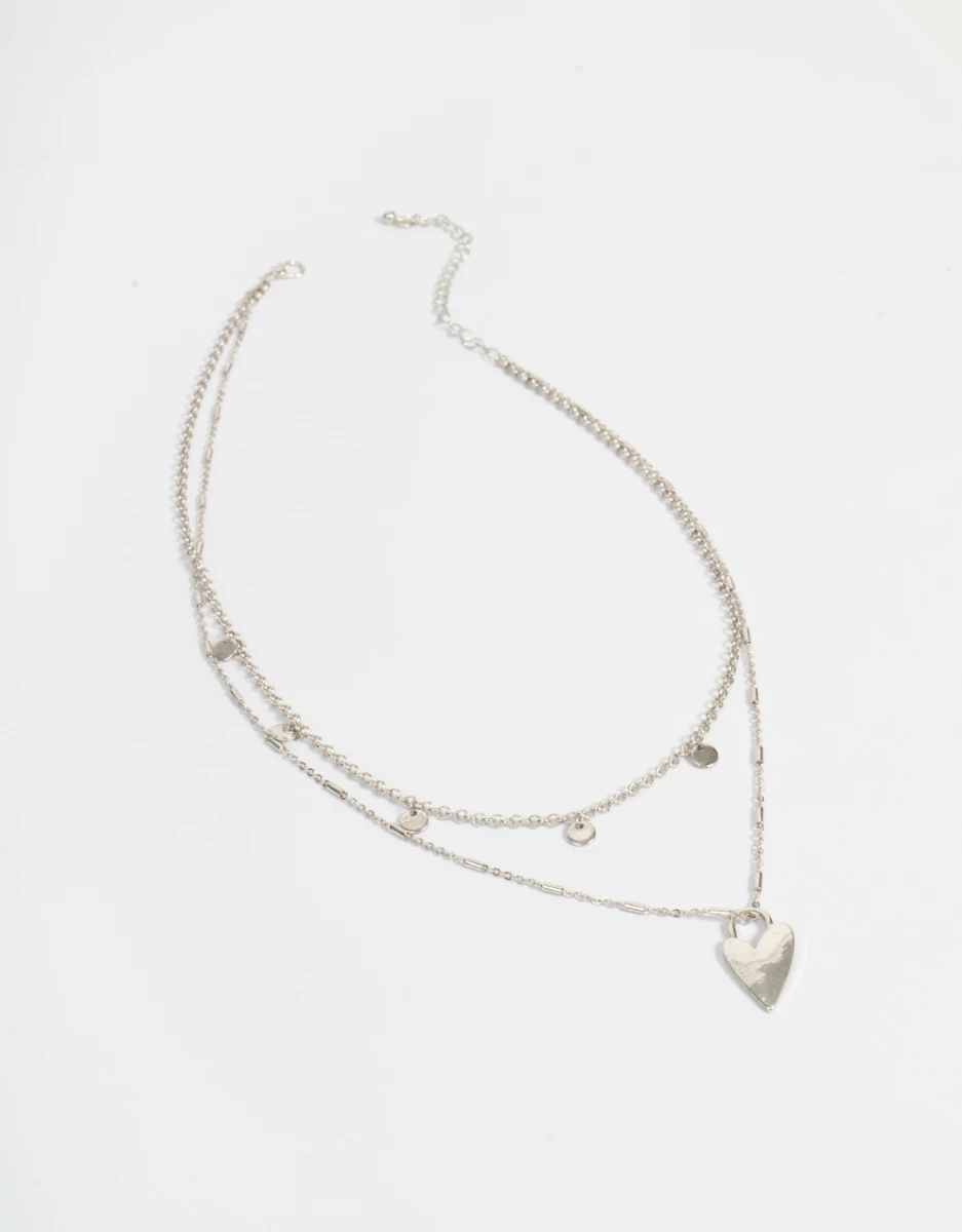Collar Multicadena Bañado En Plata 