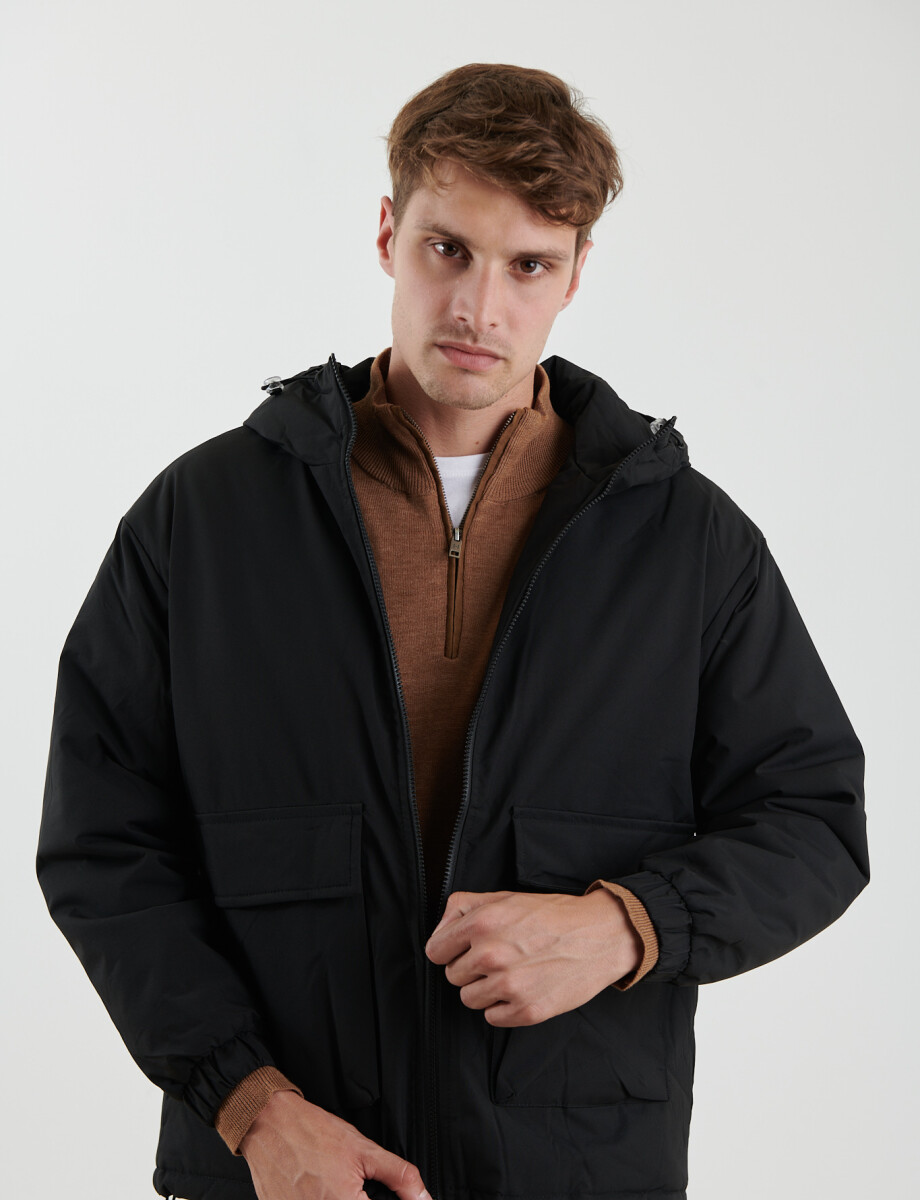 300221 CAMPERA HARRINGTON LABEL Negro