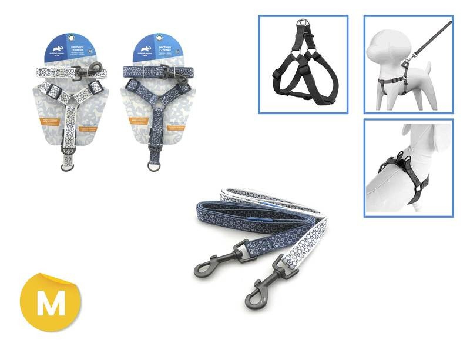 ARNÉS + CORREA CON DISEÑOS M 