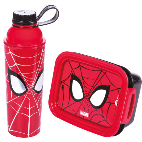 Set Infantil Pote 850Ml y Botella Con Tapa Rosca De 660Ml SPIDERMAN