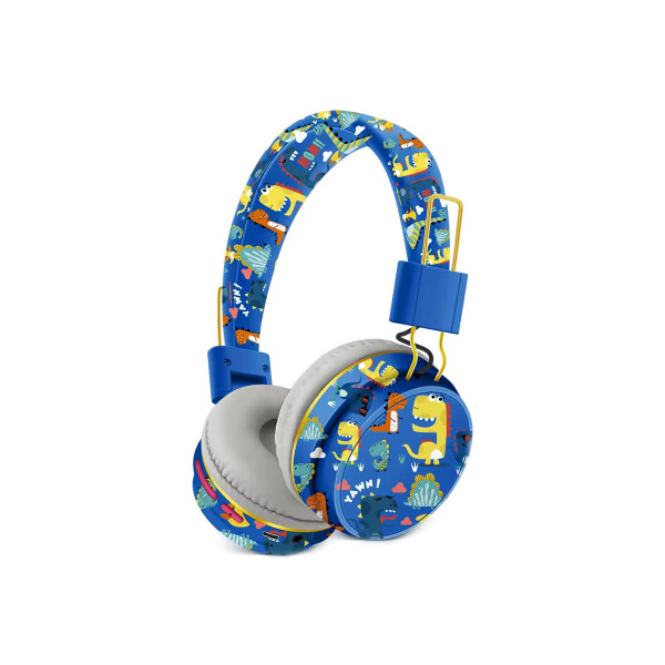 Auriculares inalámbricos diseño dinosaurio color azul Auriculares Inalámbricos Diseño Dinosaurio Color Azul