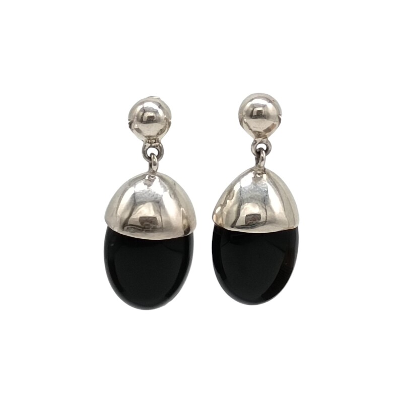 Caravanas ovalo onix - plata 925 - onix - CA8453 conpiedra