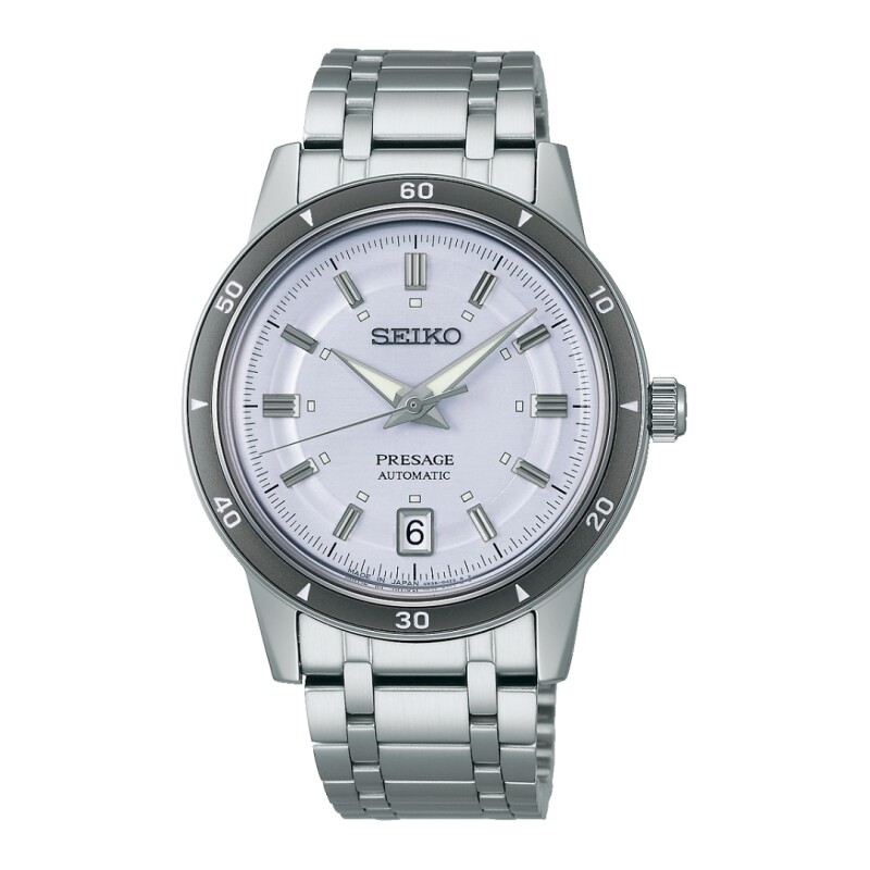 Reloj Seiko Presage SRPL73J1 automático para hombre con correa de acero Plateado
