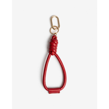 Llavero Y Bag Charm Cordón De Pu Rojo Burdeaux