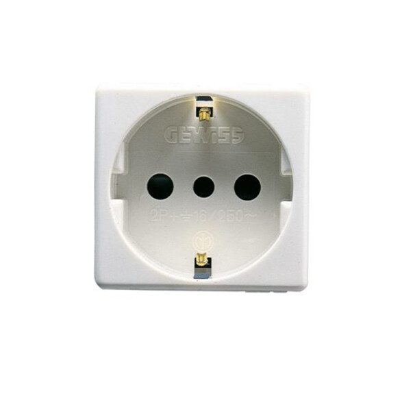 Módulo tomacorriente schuko bco. c/ tierra central GC0205