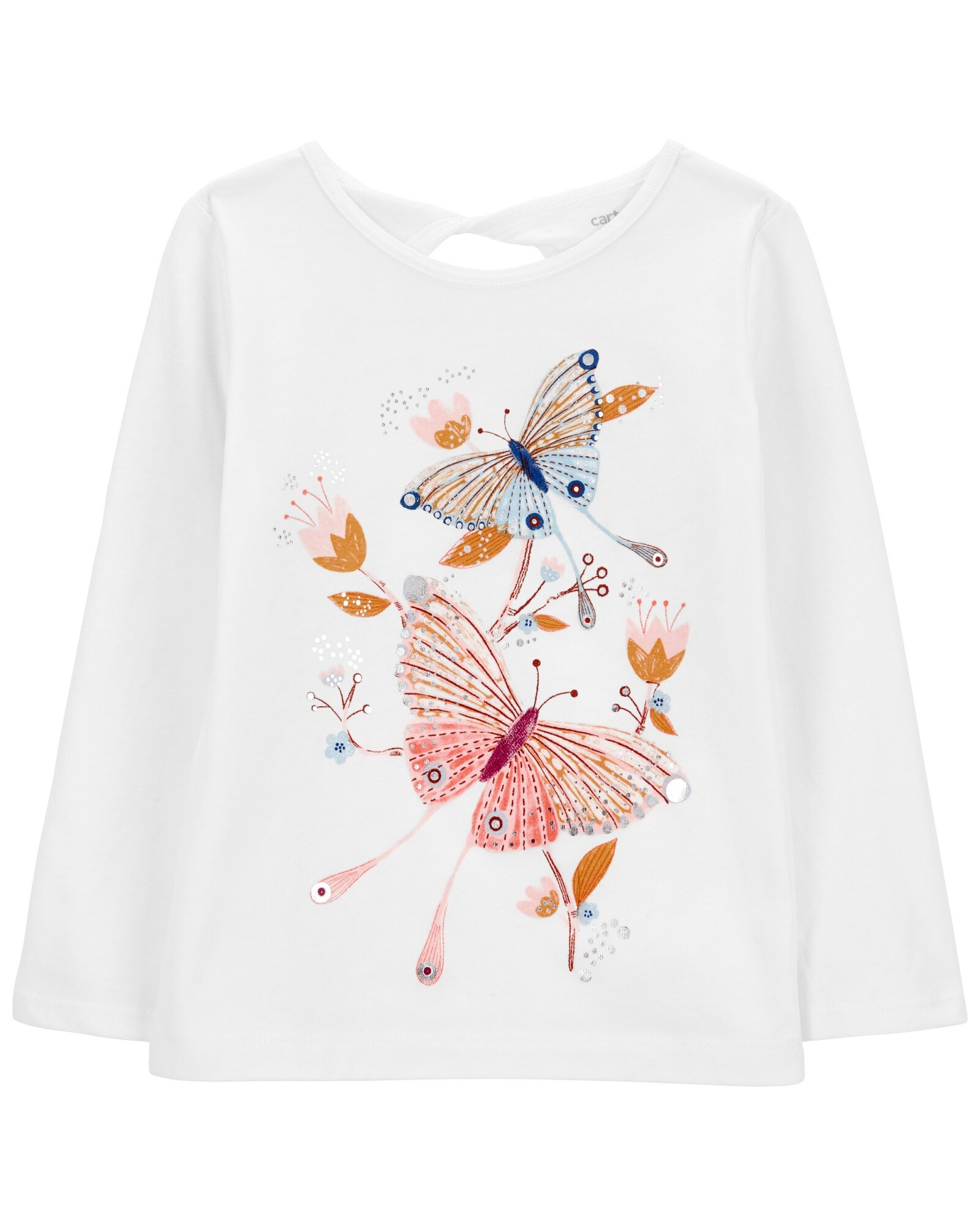 Remera manga larga, estampa mariposas Sin color