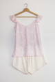 Pijama Bretel Volado con Short Rosa