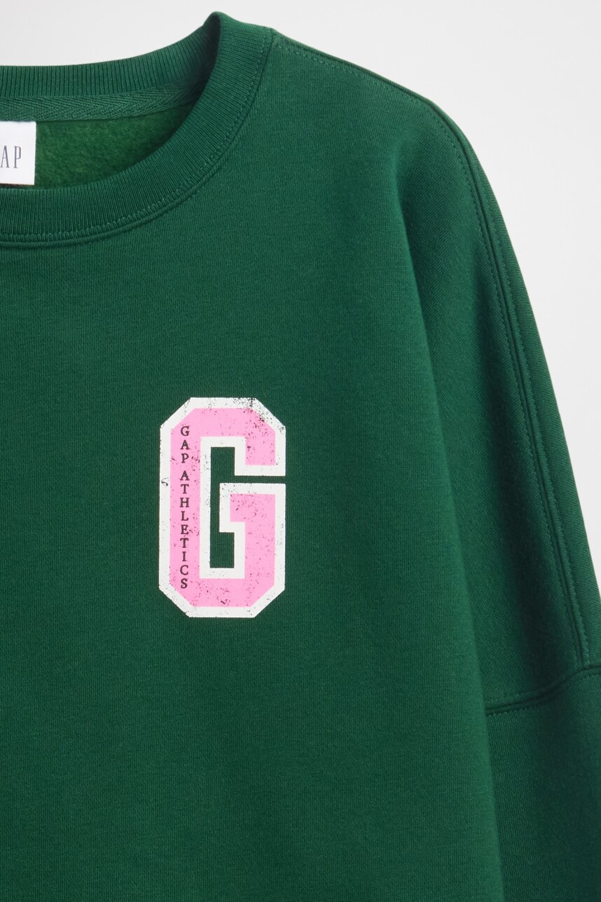 Buzo Deportivo Logo Gap Oversized Mujer Evergreen Glamour