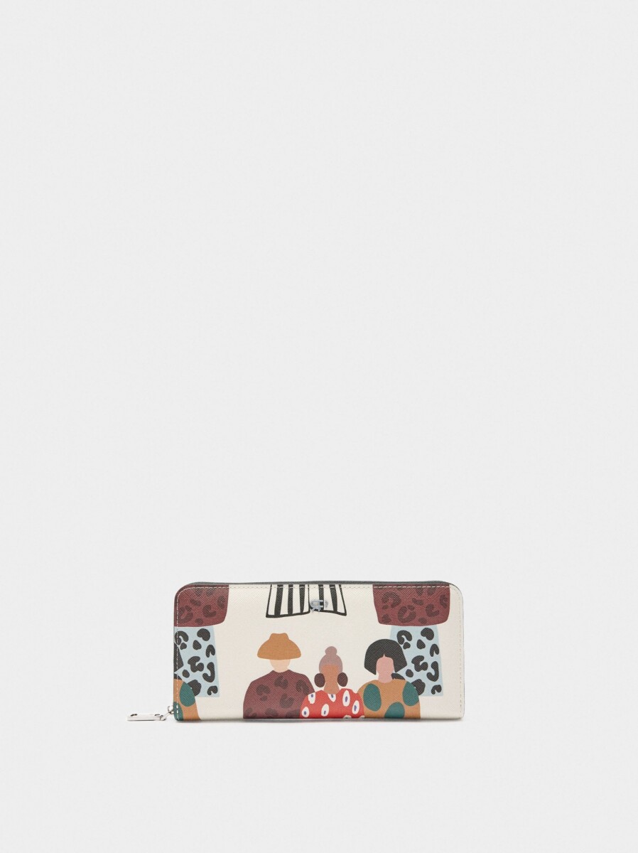 Cartera Estampada Con Textura - multicolor 