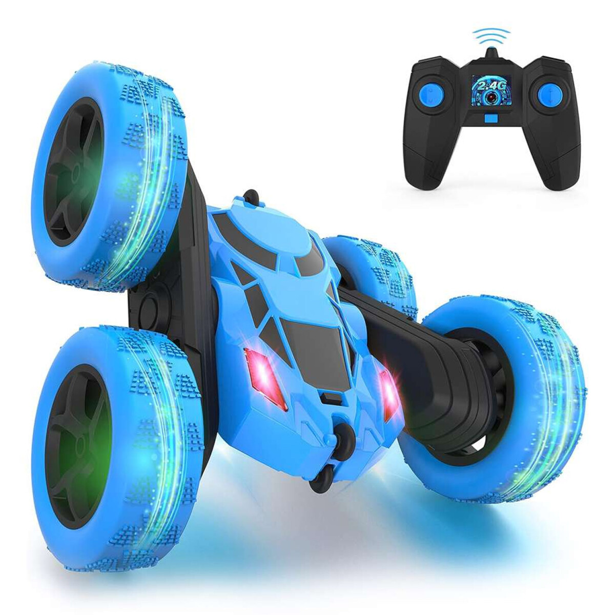 Auto a Control Remoto Acrobatico Stunt Car 4x4 360° - Azul 