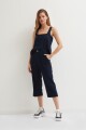 Culotte de lino azul marino