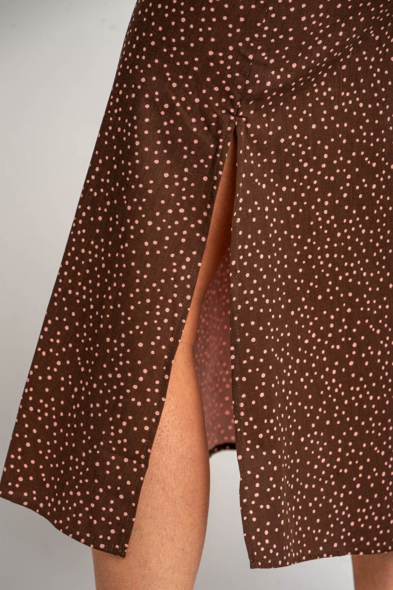 Falda Lunares Marron
