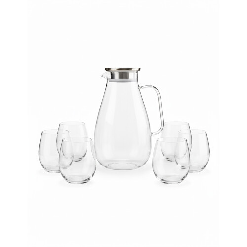 SET JARRA 1,8L + 6 VASOS 400ML GRIS SET JARRA 1,8L + 6 VASOS 400ML GRIS