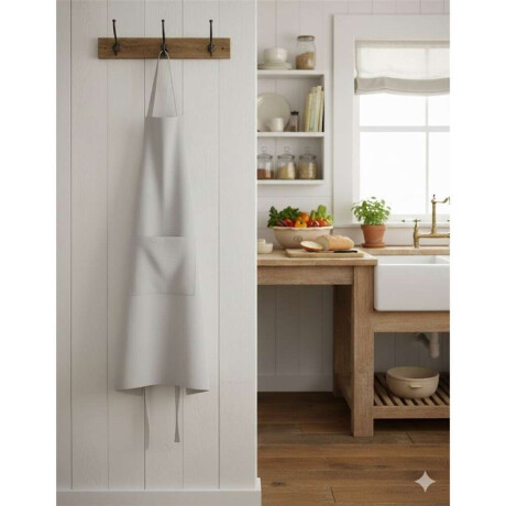Delantal Algodón 60X85Cm Gris