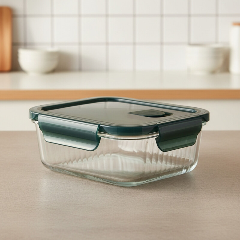 Pote hermético de vidrio 1400ml TRANSPARENTE