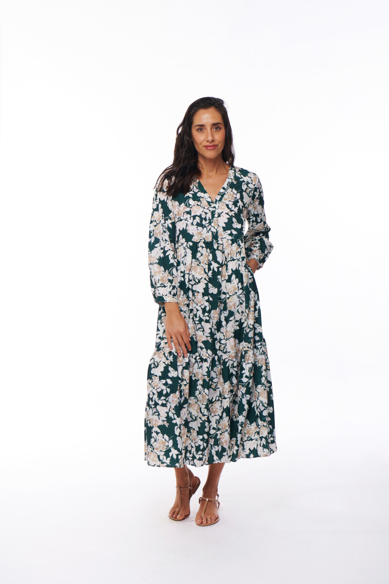 VESTIDO MELANIA ESTAMPADO VERDE