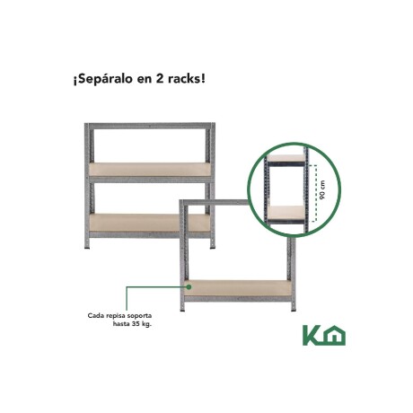 Estanteria de madera 5 estantes 180x90cm Gris