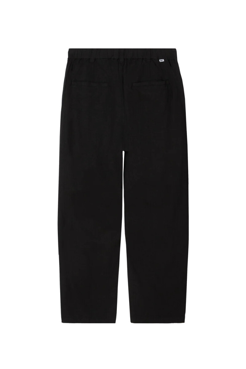 FOSTER PLEATED LINEN PANT Negro