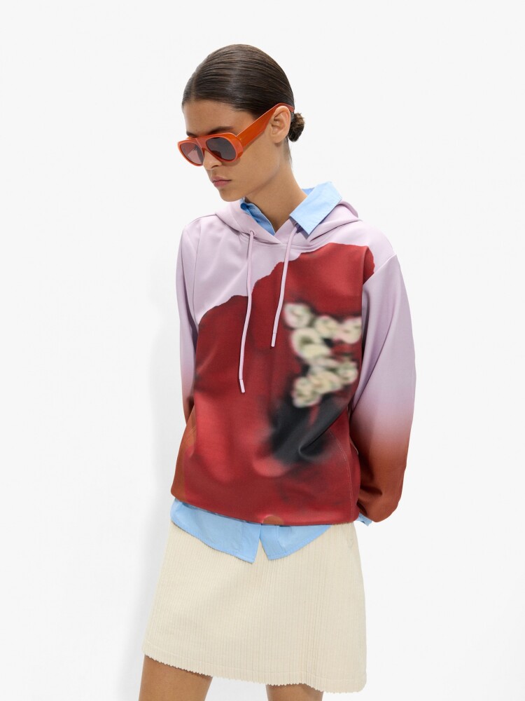 Sudadera Con Flor Estampada multicolor