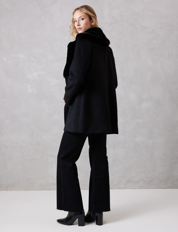 Tapado Lana Det Piel NEGRO