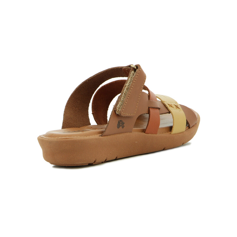Sandalia Country Mujer Tres Tiras Vainilla-damasco