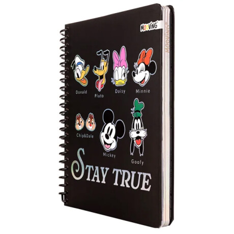 Cuaderno Mooving Premium 1/2 Oficio Mickey y sus Amigos Fondo Negro