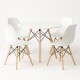 Juego de comedor Con Mesa Circular de 80cm + 4 Sillas Eames Blanco/Blanco