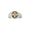 Anillo Profesión Auxiliar de Servicio-Plata y Oro-Sin Piedra-AP5023 sinpiedra